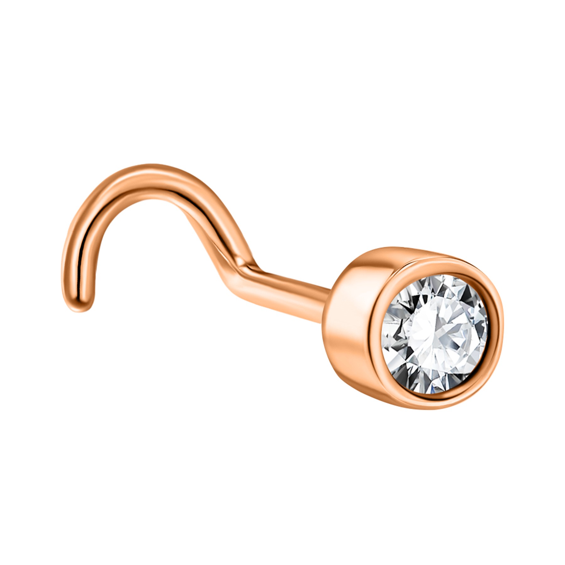 Пирсинг из красного золота с фианитом Ювелирное изделие - Пирсинг из красного золота с фианитом в магазине Best-Gold 152198