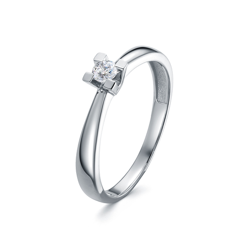 Кольцо помолвочное из белого золота с бриллиантом Ювелирное изделие - Кольцо помолвочное из белого золота с бриллиантом в магазине Best-Gold 090165