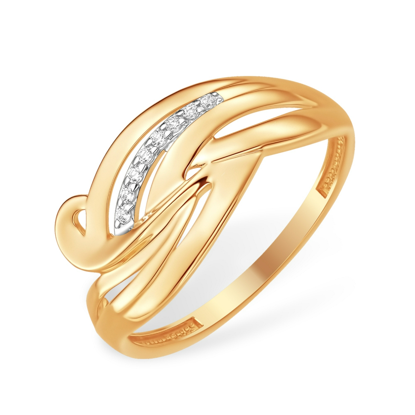 Кольцо из красного золота с фианитами Ювелирное изделие - Кольцо из красного золота с фианитами в магазине Best-Gold 151508