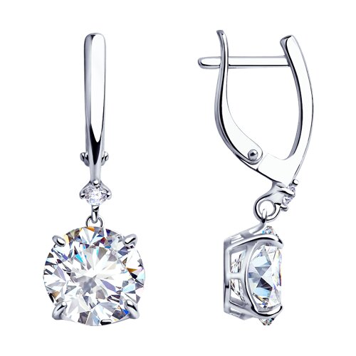 Ювелирное изделие - Серьги из серебра с фианитами в магазине Best-Gold 152823