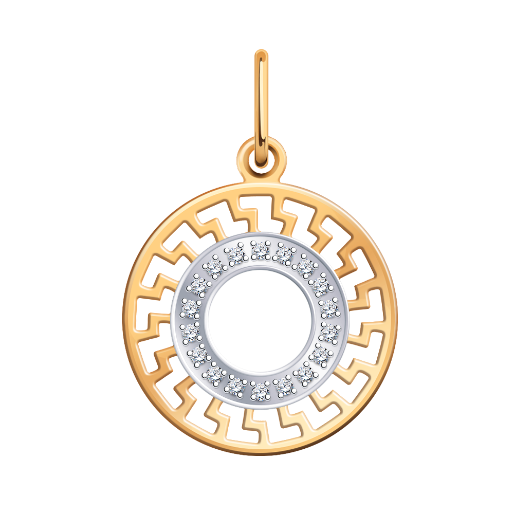 Подвеска из красного золота с фианитами Ювелирное изделие - Подвеска из красного золота с фианитами в магазине Best-Gold 131142