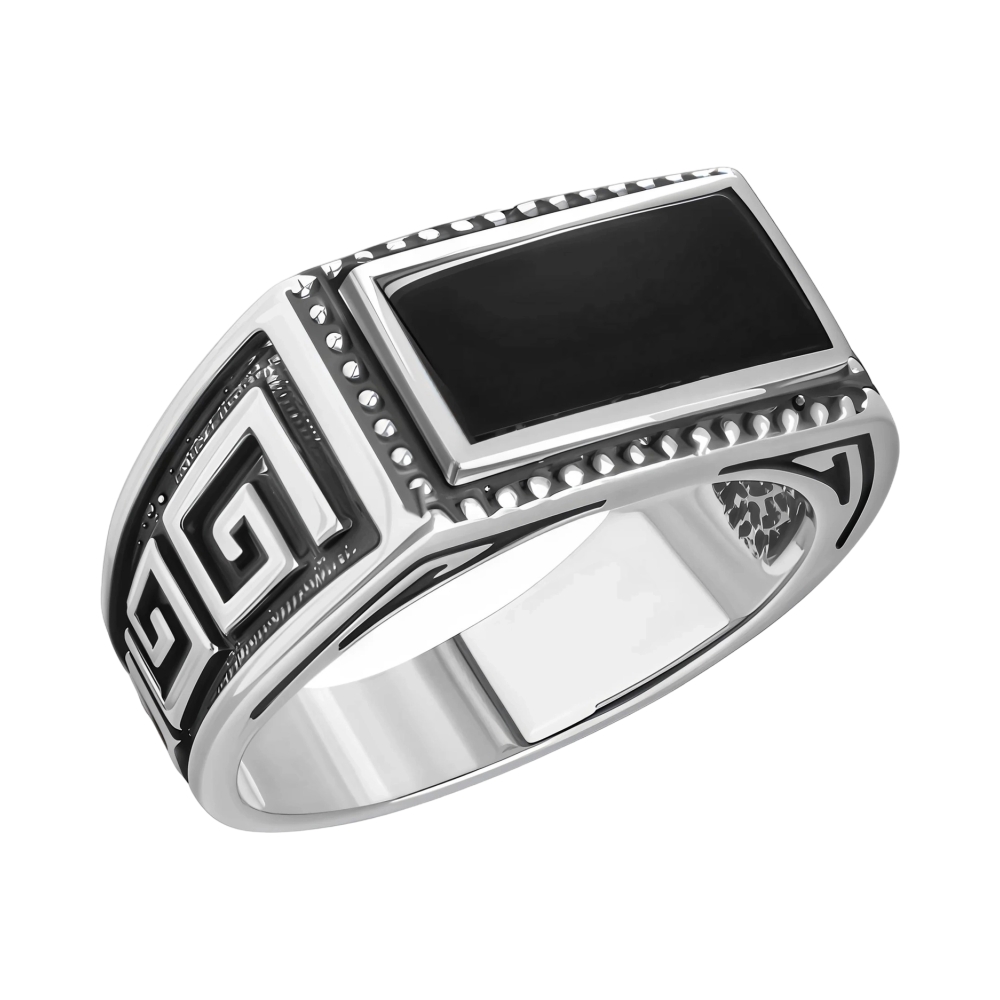 Кольцо из серебра с лидитом Ювелирное изделие - Кольцо из серебра с лидитом в магазине Best-Gold 153362