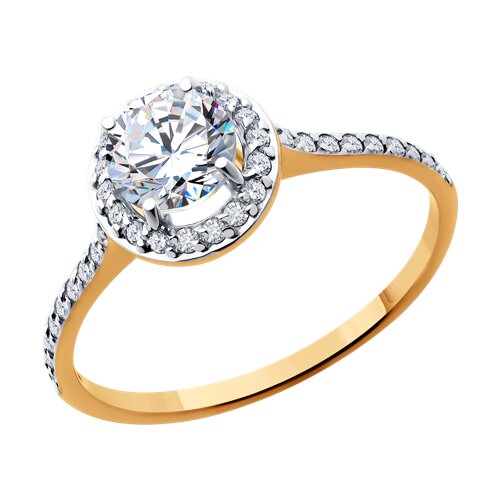 Кольцо из красного золота с фианитами Ювелирное изделие - Кольцо из красного золота с фианитами в магазине Best-Gold 130848