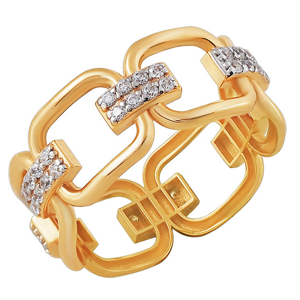 Кольцо из красного золота с фианитами Ювелирное изделие - Кольцо из красного золота с фианитами в магазине Best-Gold 122647