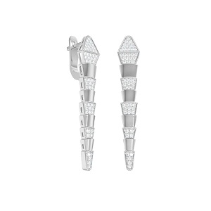 Ювелирное изделие - Серьги из белого золота с фианитами в магазине Best-Gold 028551