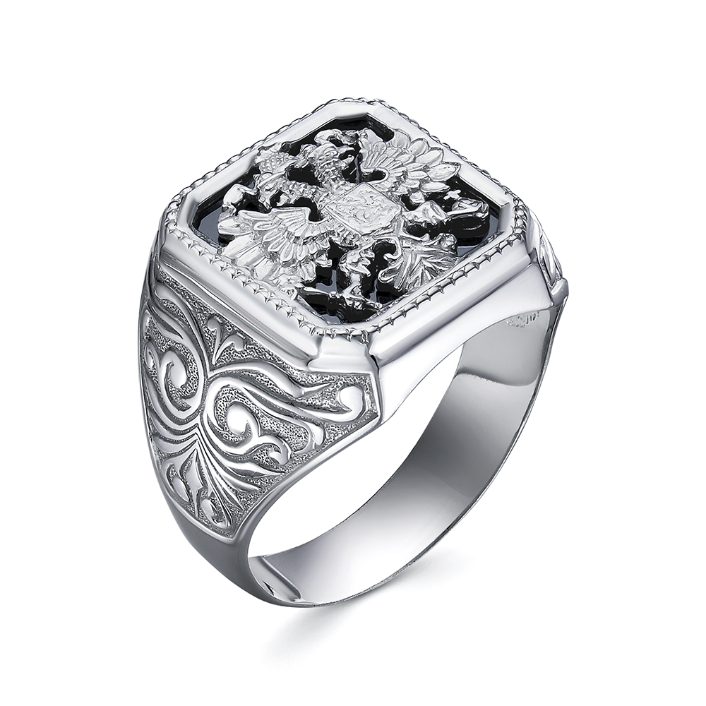 Печатка мужская из серебра с фианитами Ювелирное изделие - Печатка мужская из серебра с фианитами в магазине Best-Gold 123233