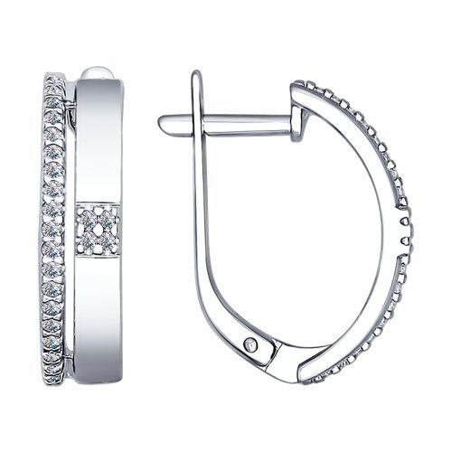 Ювелирное изделие - Серьги из серебра с фианитами в магазине Best-Gold 016573