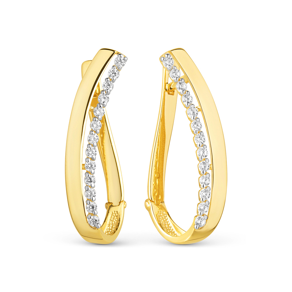 Ювелирное изделие - Серьги из жёлтого золота с фианитами в магазине Best-Gold 102392