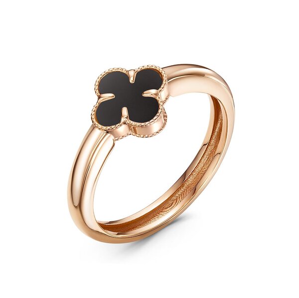 Кольцо из красного золота с ониксом Ювелирное изделие - Кольцо из красного золота с ониксом в магазине Best-Gold 134924