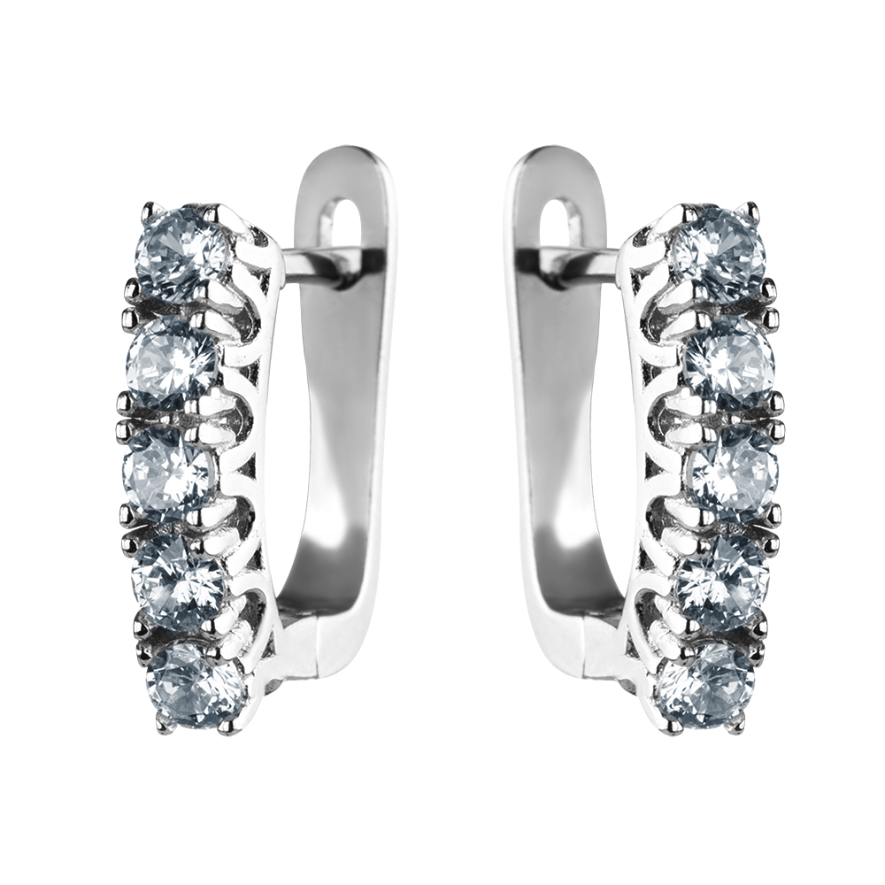 Серьги из серебра с цирконием Ювелирное изделие - Серьги из серебра с цирконием в магазине Best-Gold 123860