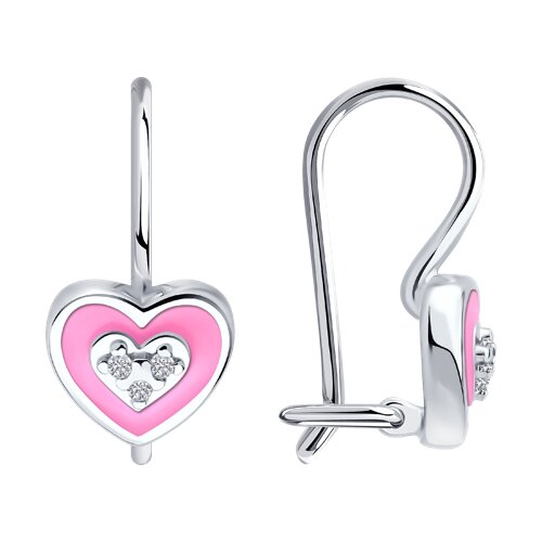 Серьги из серебра с фианитами и эмалью Ювелирное изделие - Серьги из серебра с фианитами и эмалью в магазине Best-Gold 152805