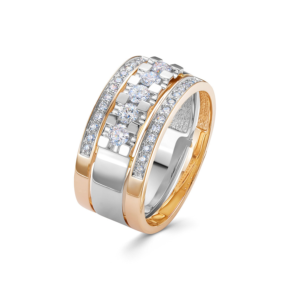 Кольцо из комбинированного золота с бриллиантами Ювелирное изделие - Кольцо из комбинированного золота с бриллиантами в магазине Best-Gold 116569