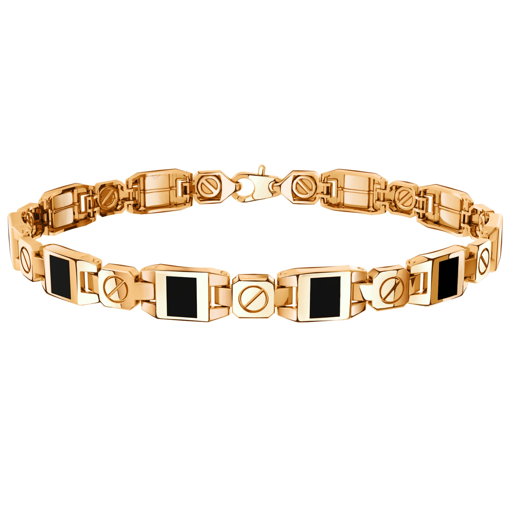 Браслет из красного золота с ониксом Ювелирное изделие - Браслет из красного золота с ониксом в магазине Best-Gold 134537