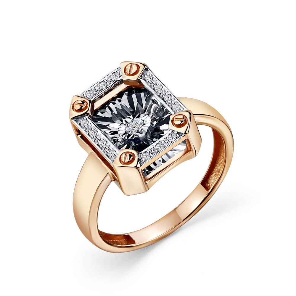 Кольцо из красного золота с бриллиантами Ювелирное изделие - Кольцо из красного золота с бриллиантами в магазине Best-Gold 146851