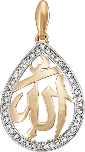 Подвеска из красного золота  с фианитами Ювелирное изделие - Подвеска из красного золота  с фианитами в магазине Best-Gold 129355