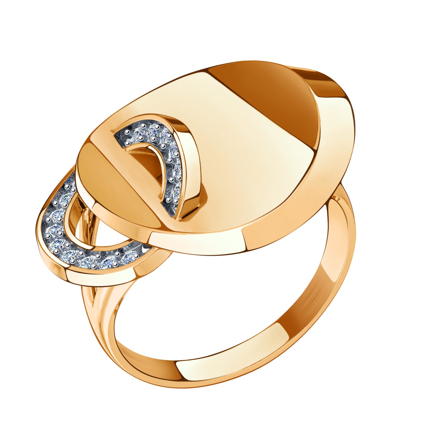 Ювелирное изделие - Кольцо из красного золота с фианитами в магазине Best-Gold 134528