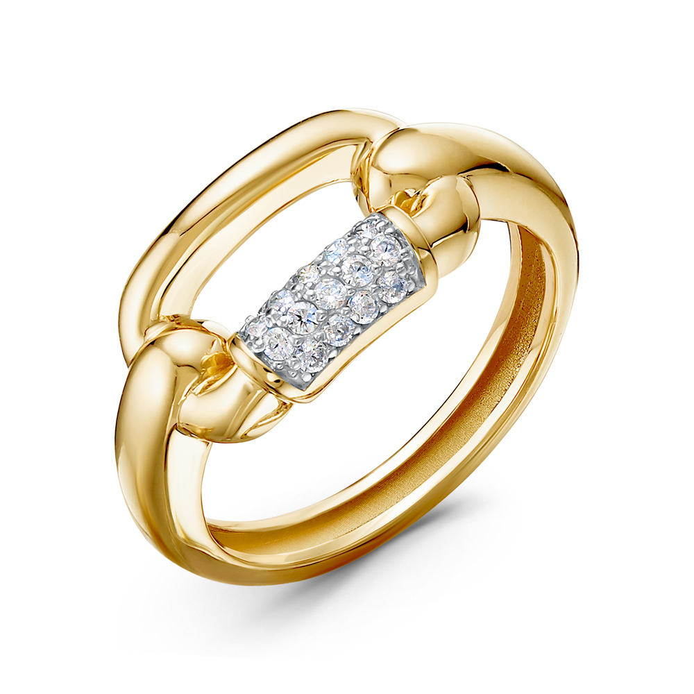 Кольцо из желтого золота с фианитами Ювелирное изделие - Кольцо из желтого золота с фианитами в магазине Best-Gold 142215