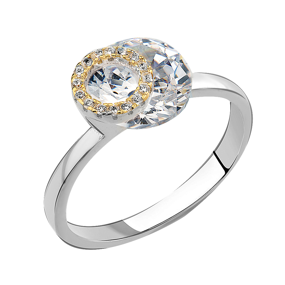 Кольцо из серебра с фианитами Ювелирное изделие - Кольцо из серебра с фианитами в магазине Best-Gold 128713