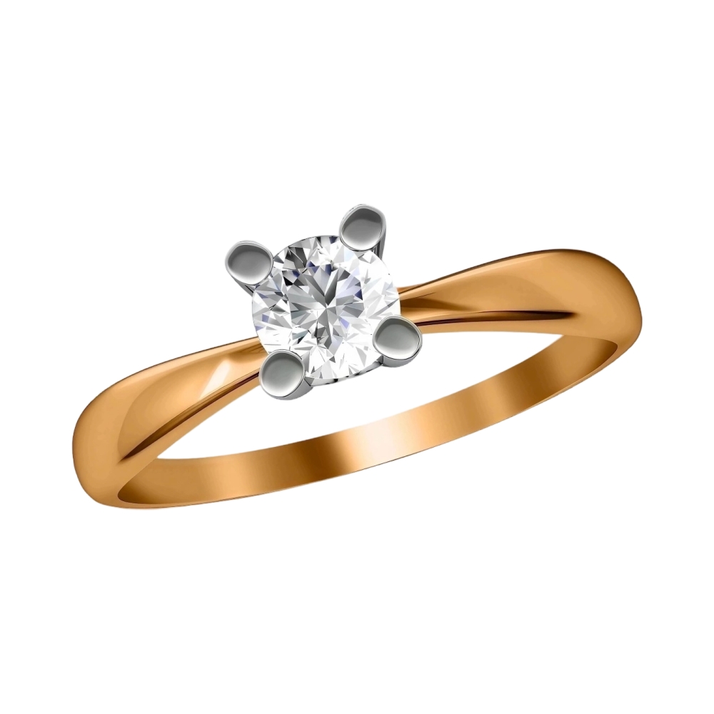 Ювелирное изделие - Кольцо помолвочное из желтого золота с фианитом в магазине Best-Gold 033963