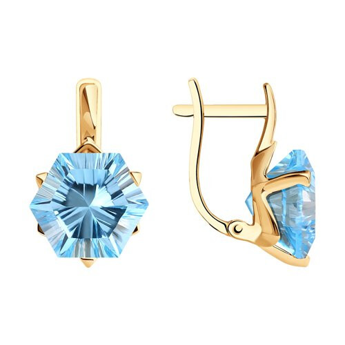 Серьги из красного золота с топазами Ювелирное изделие - Серьги из красного золота с топазами в магазине Best-Gold 073663