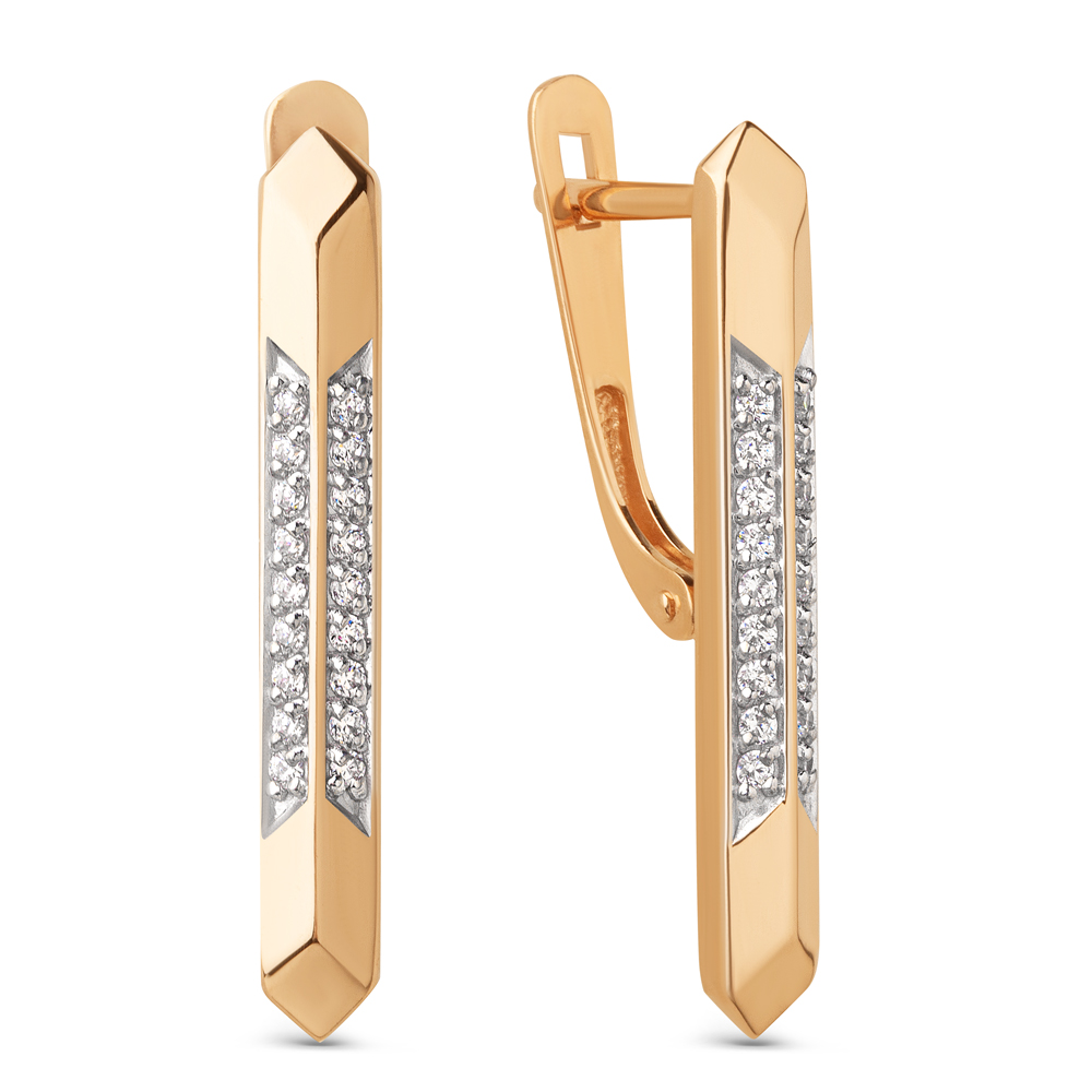 Ювелирное изделие - Серьги в белом золоте с фианитами в магазине Best-Gold 129061