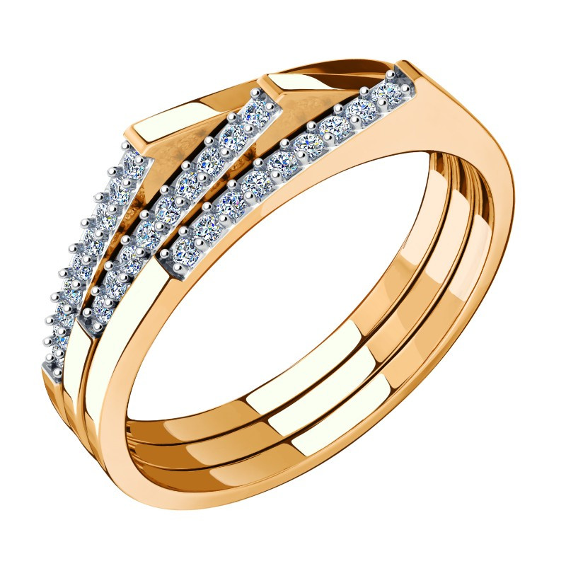 Кольцо из красного золота с фианитами Ювелирное изделие - Кольцо из красного золота с фианитами в магазине Best-Gold 033912