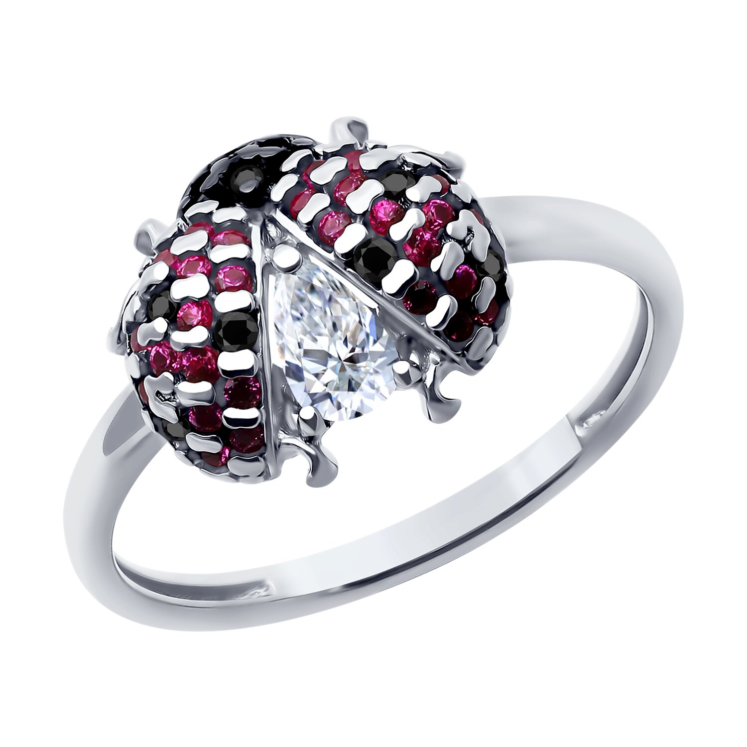 Кольцо из серебра с корундами и фианитами Ювелирное изделие - Кольцо из серебра с корундами и фианитами в магазине Best-Gold 140696