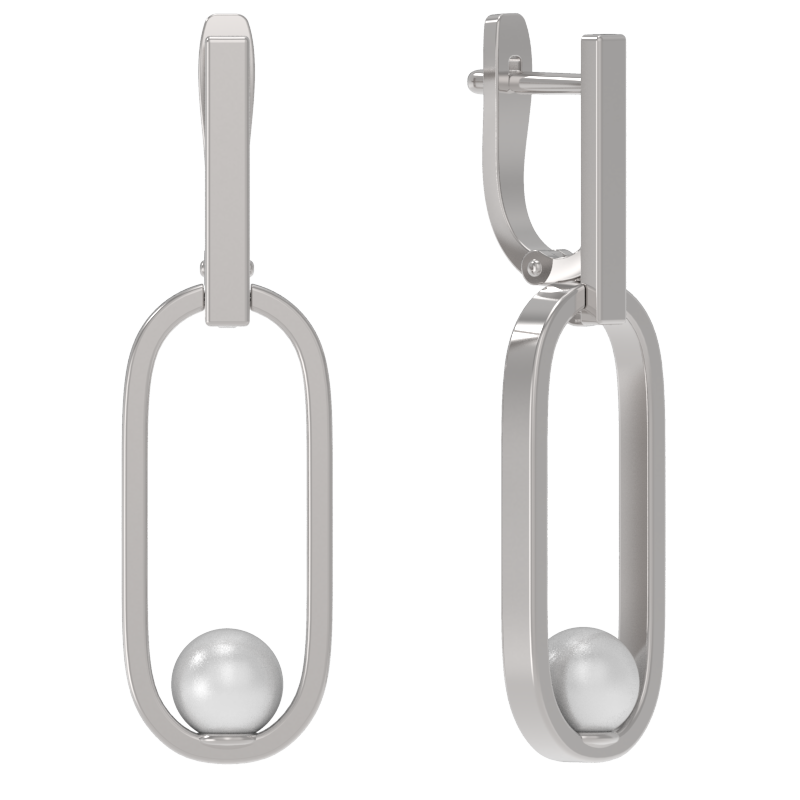 Серьги из серебра с жемчугом Ювелирное изделие - Серьги из серебра с жемчугом в магазине Best-Gold 099292