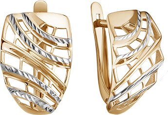 Ювелирное изделие - Серьги из комбинированного золота в магазине Best-Gold 034076