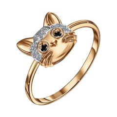 Ювелирное изделие - Кольцо из красного золота с фианитами в магазине Best-Gold 134458