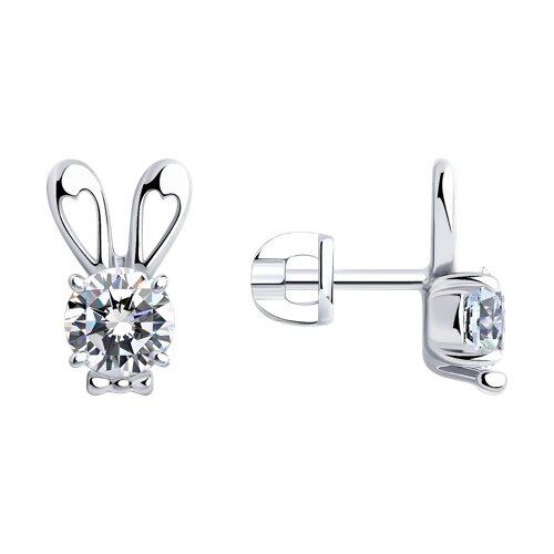 Серьги из серебра с фианитами Ювелирное изделие - Серьги из серебра с фианитами в магазине Best-Gold 131686