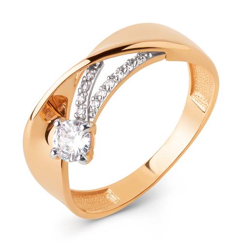Ювелирное изделие - Кольцо из красного золота с фианитами в магазине Best-Gold 129087