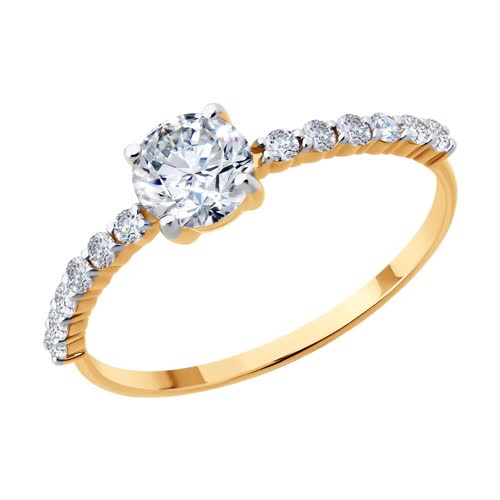 Кольцо из красного золота с фианитами Ювелирное изделие - Кольцо из красного золота с фианитами в магазине Best-Gold 155711