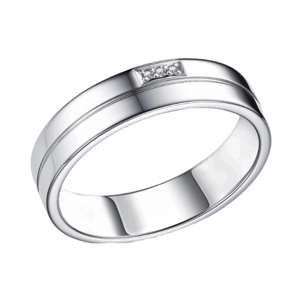 Ювелирное изделие - Обручальное кольцо из серебра с бриллиантами в магазине Best-Gold 067274