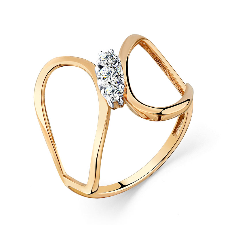 Кольцо из красного золота с фианитами Ювелирное изделие - Кольцо из красного золота с фианитами в магазине Best-Gold 124318