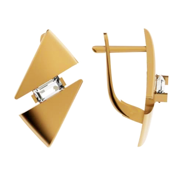 Серьги из красного золота с фианитами Ювелирное изделие - Серьги из красного золота с фианитами в магазине Best-Gold 122897