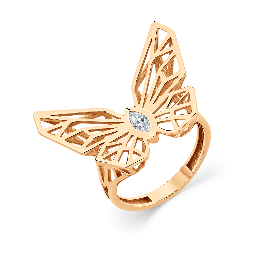 Кольцо из красного золота с фианитами Ювелирное изделие - Кольцо из красного золота с фианитами в магазине Best-Gold 151649