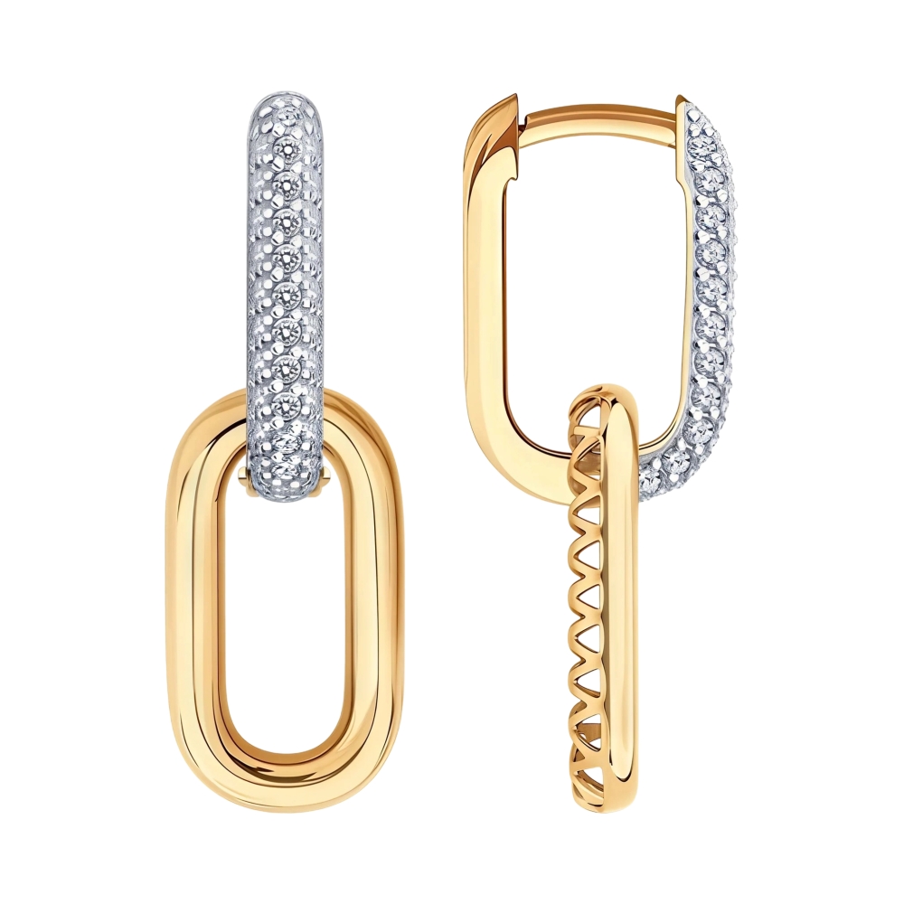 Ювелирное изделие - Серьги из красного золота с фианитами в магазине Best-Gold 152308