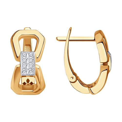 Серьги из красного золота с бриллиантами Ювелирное изделие - Серьги из красного золота с бриллиантами в магазине Best-Gold 144647