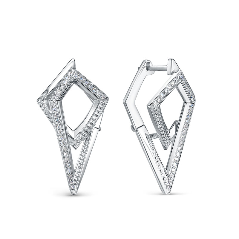 Серьги из серебра с фианитами Ювелирное изделие - Серьги из серебра с фианитами в магазине Best-Gold 146939