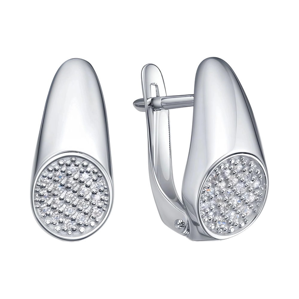 Серьги из серебра с фианитами Ювелирное изделие - Серьги из серебра с фианитами в магазине Best-Gold 146944