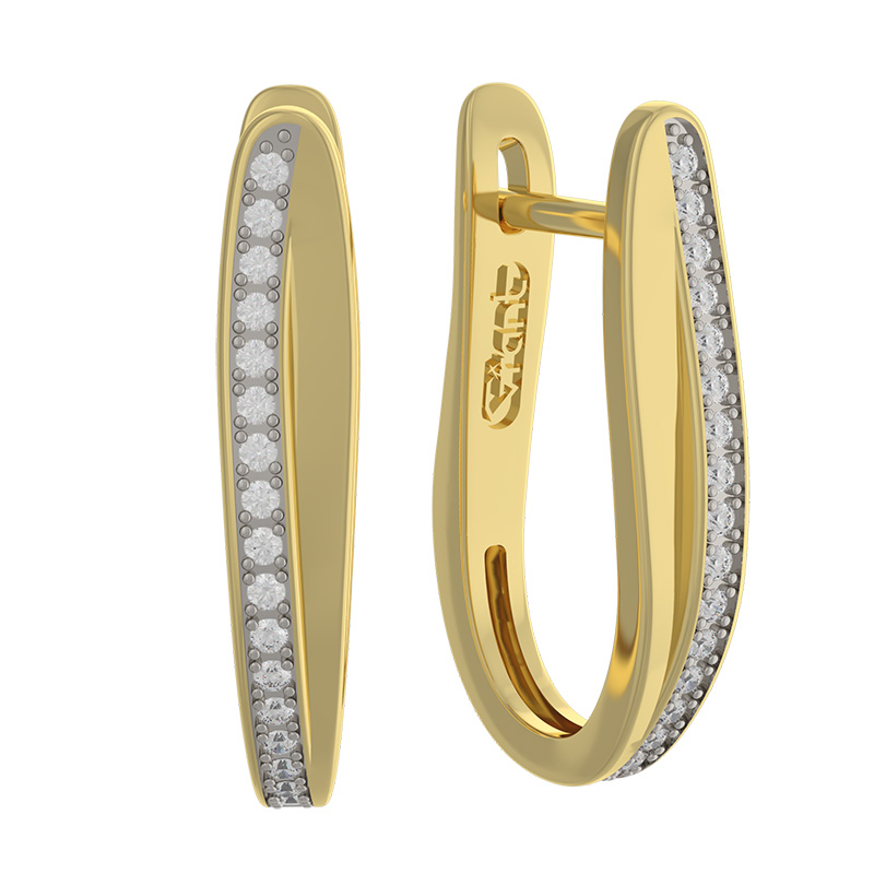 Серьги из желтого золота с бриллиантами Ювелирное изделие - Серьги из желтого золота с бриллиантами в магазине Best-Gold 142317