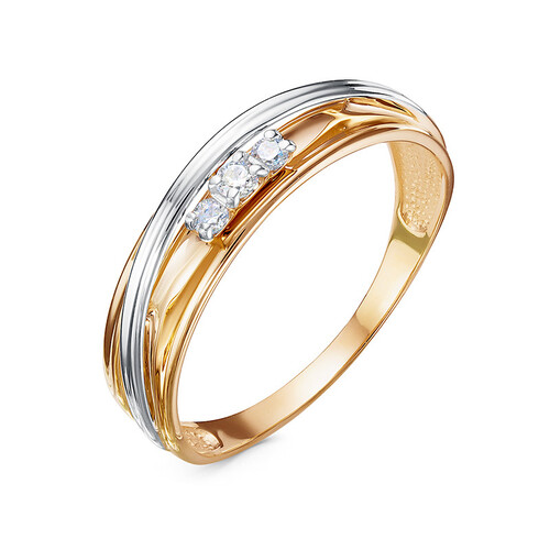 Ювелирное изделие - Кольцо из красного золота с фианитами в магазине Best-Gold 121914