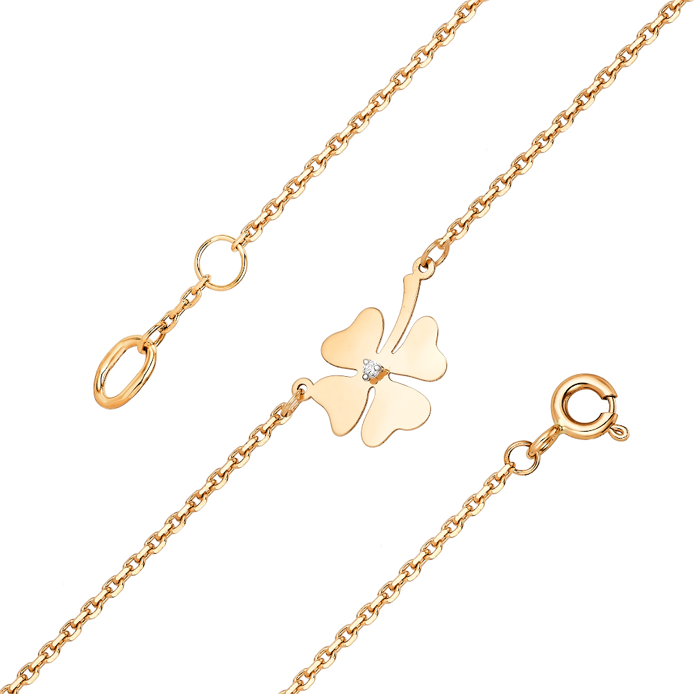 Браслет из красного золота с фиантами Ювелирное изделие - Браслет из красного золота с фиантами в магазине Best-Gold 155395