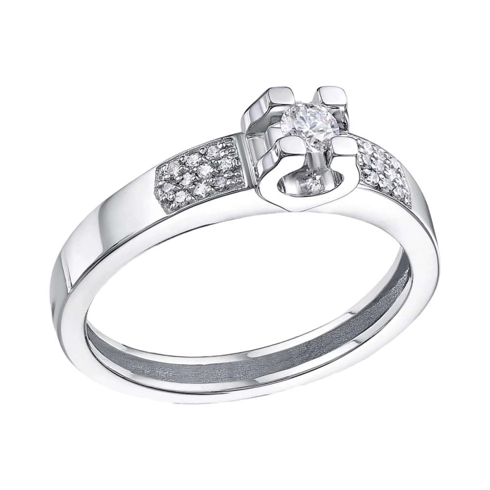 Кольцо из белого золота с бриллиантами Ювелирное изделие - Кольцо из белого золота с бриллиантами в магазине Best-Gold 144351