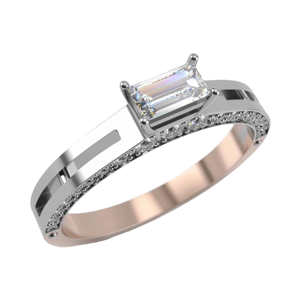 Ювелирное изделие - Помолвочное кольцо из комбинированного золота с бриллиантами в магазине Best-Gold 131200