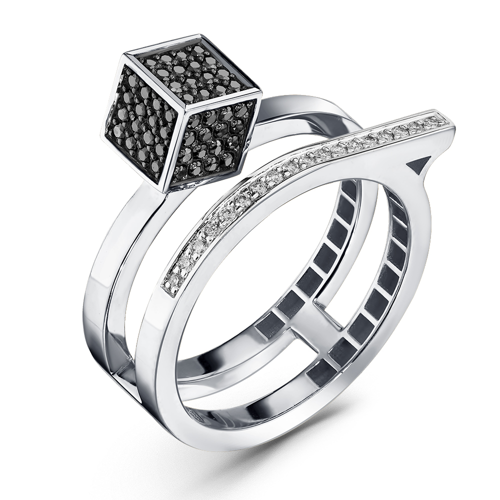 Ювелирное изделие - Кольцо из белого золота с бриллиантами в магазине Best-Gold 151912