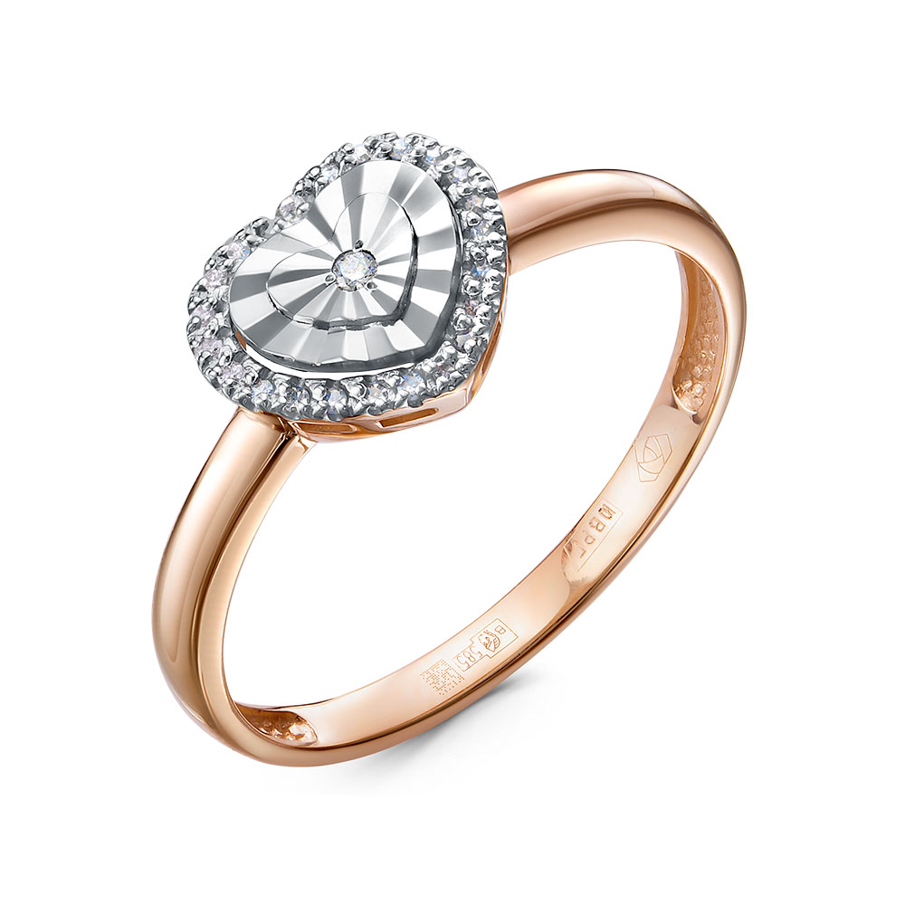 Ювелирное изделие - Кольцо из красного золота с бриллиантами в магазине Best-Gold 153867