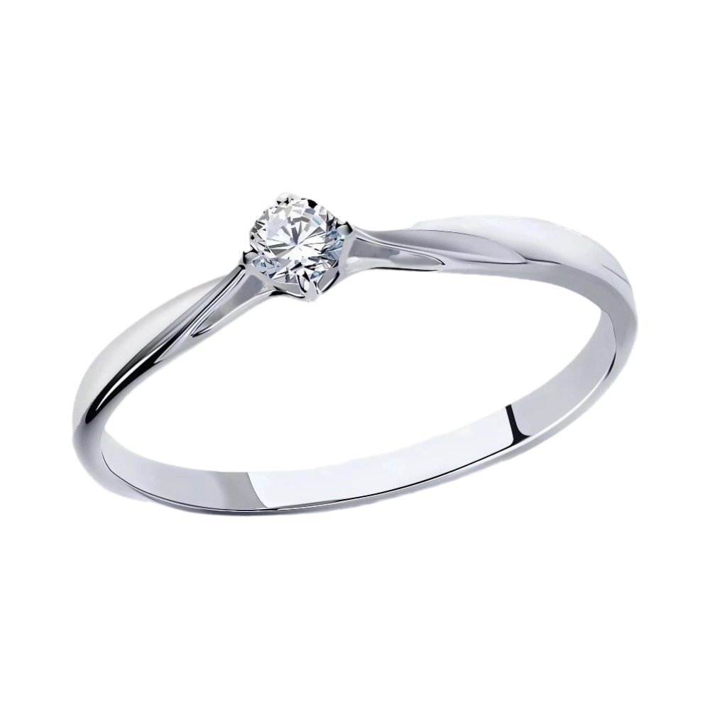 Кольцо помолвочное из белого золота с бриллиантом Ювелирное изделие - Кольцо помолвочное из белого золота с бриллиантом в магазине Best-Gold 144693