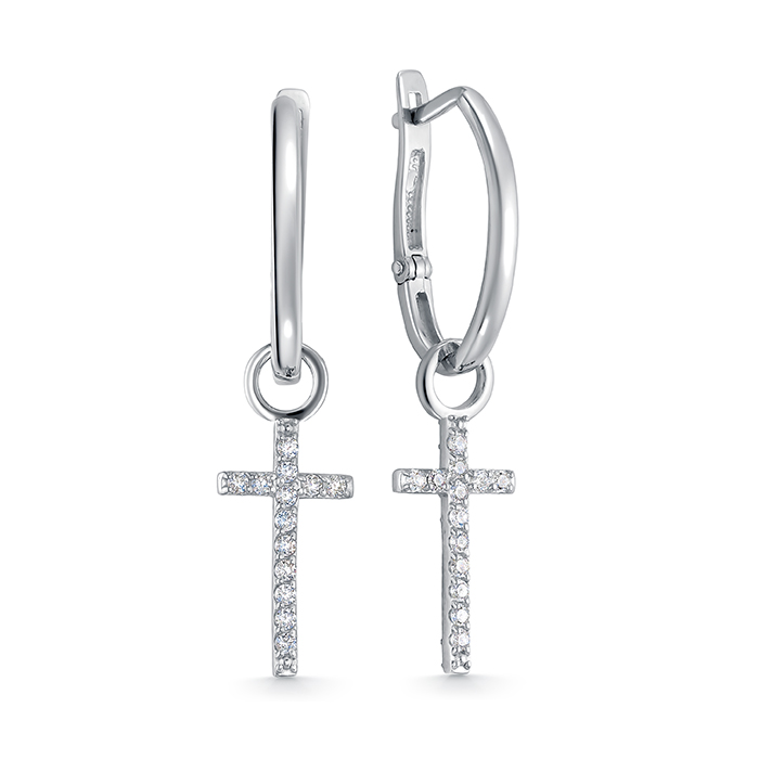 Ювелирное изделие - Серьги из серебра с фианитами в магазине Best-Gold 139164